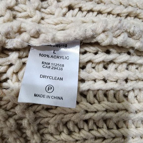 Miss Me Womens‎ Sweater Cardigan Beige Large Button Front Boho Style Short - Picture 7 of 7